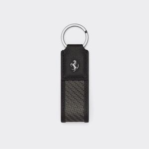 Ferrari genuine key ring with carbon fiber and prancing horse